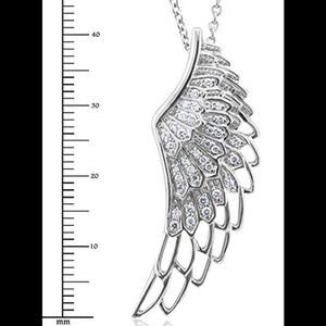 Sterling silver 925 genuine diamond angel wing